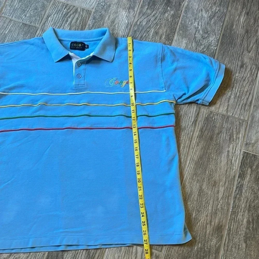 Coogi Vintage polo shirt Blue Short sleeved stripes Men’s 2X